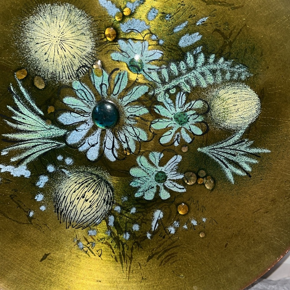 Sasha Brastoff copper and enamel display plate...10” across..vintage - Picture 2 of 5